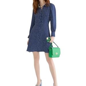 J. Crew Cupro Shirtdress in Becklow Dot Size 6